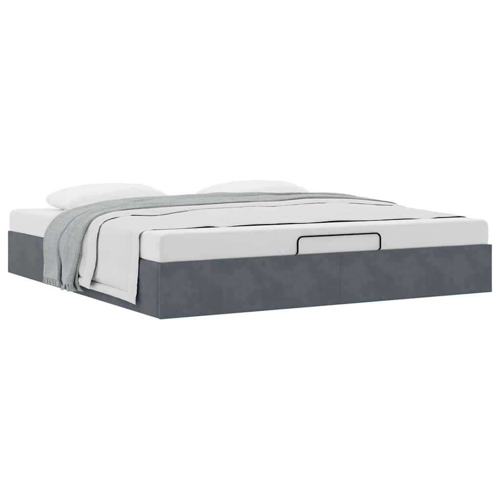 Struttura Letto Pouf senza Materasso 160x200 cm in Velluto