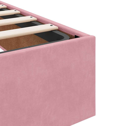 Struttura Letto Pouf senza Materasso Rosa 160x200 cm in Velluto