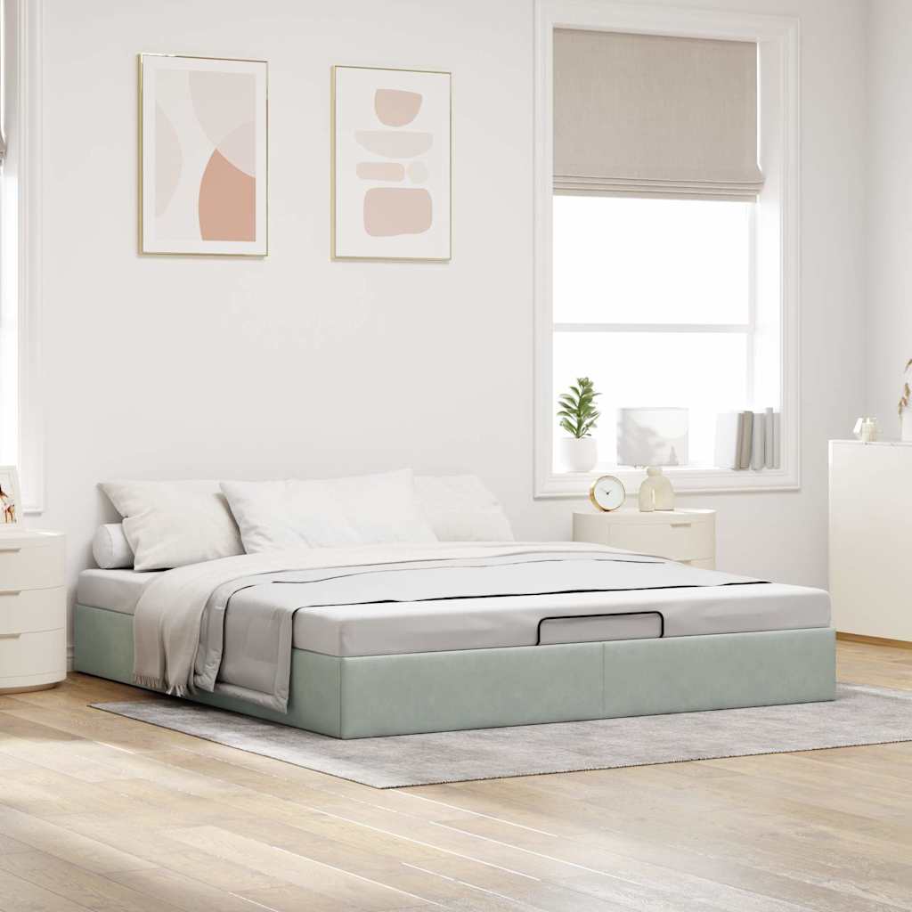 Struttura Letto Pouf senza Materasso 180x200 cm in Velluto