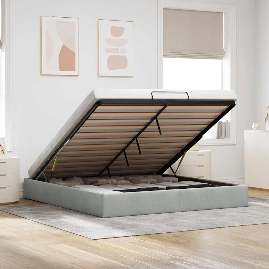 Struttura Letto Pouf senza Materasso 180x200 cm in Velluto