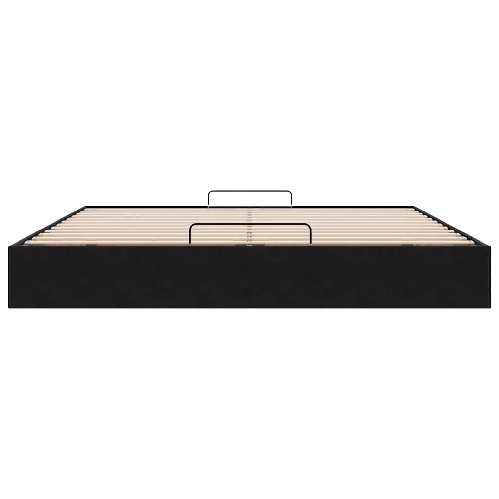 Struttura Letto Pouf senza Materasso Nero 180x200 cm in Velluto