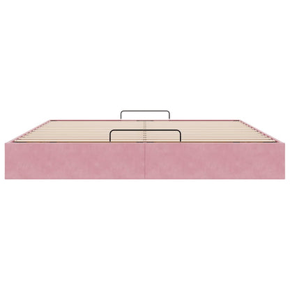Struttura Letto Pouf senza Materasso Rosa 180x200 cm in Velluto - homemem39