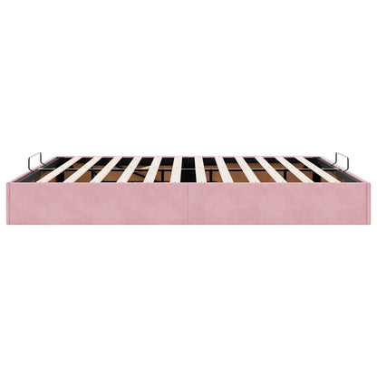 Struttura Letto Pouf senza Materasso Rosa 180x200 cm in Velluto