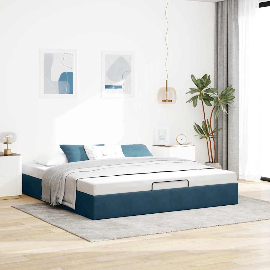 Struttura Letto Pouf senza Materasso 200x200 cm in Velluto