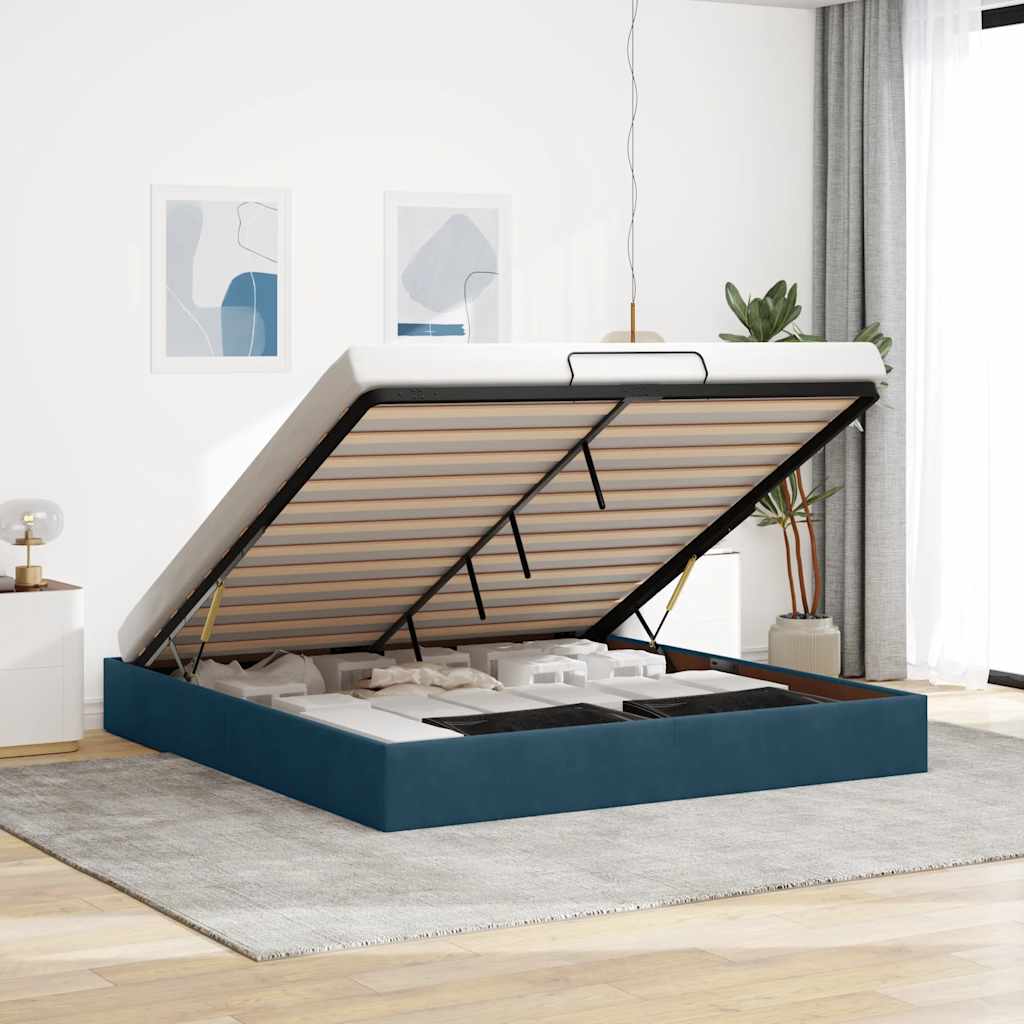 Struttura Letto Pouf senza Materasso 200x200 cm in Velluto