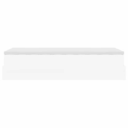 Struttura Letto Pouf con Materasso Bianco 80x200 cm Similpelle