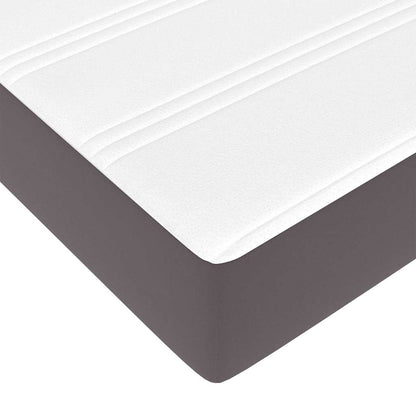 Struttura Letto Pouf con Materasso Grigio 90x190 cm Similpelle