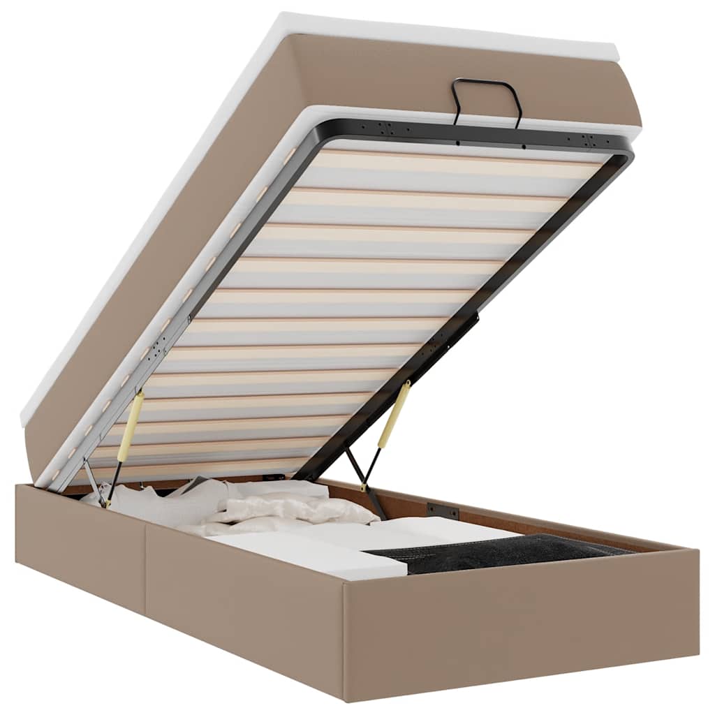 Struttura Letto Pouf con Materasso 90x190 cm Similpelle