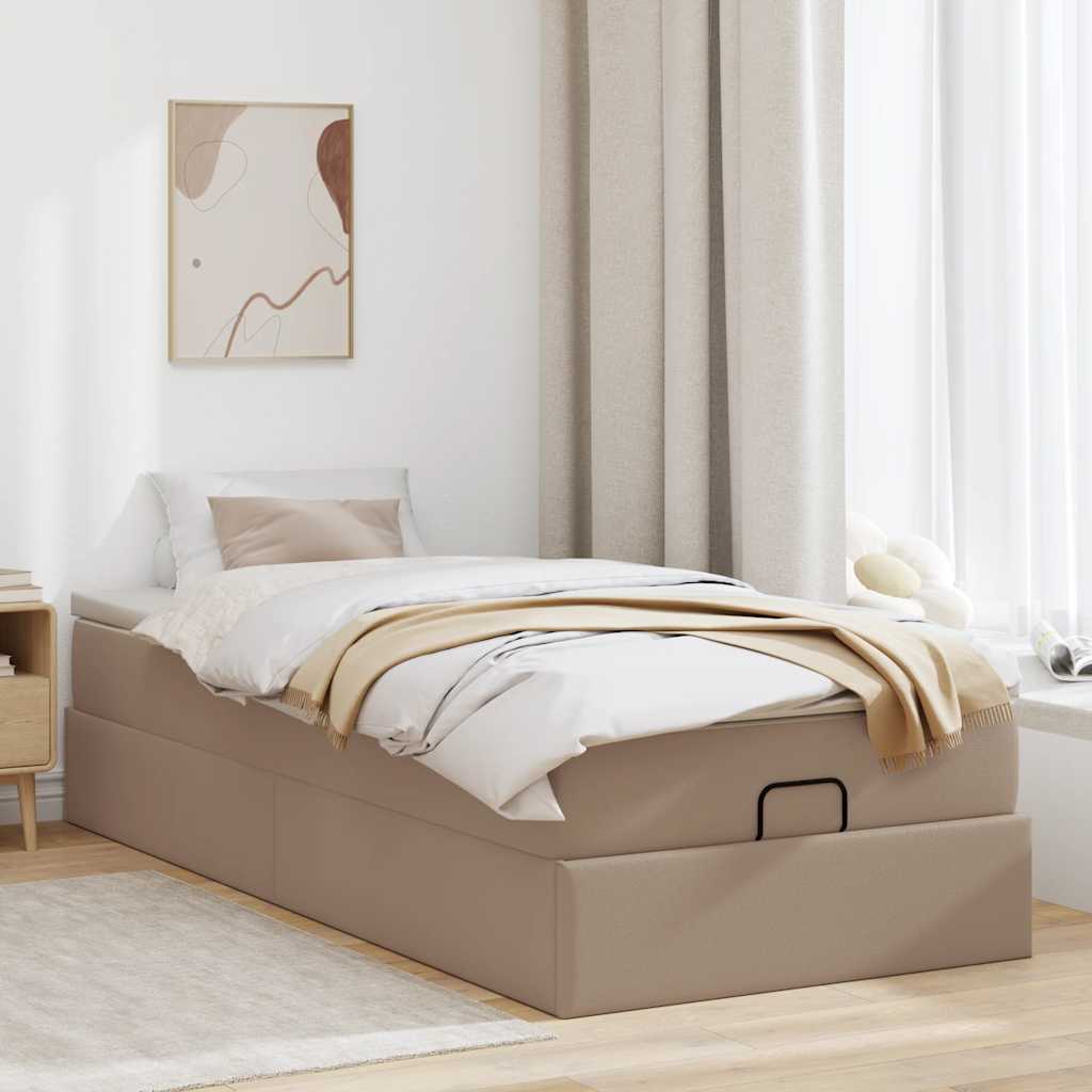 Struttura Letto Pouf con Materasso 90x200 cm Similpelle