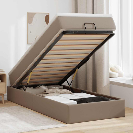 Struttura Letto Pouf con Materasso 90x200 cm Similpelle | homemem39