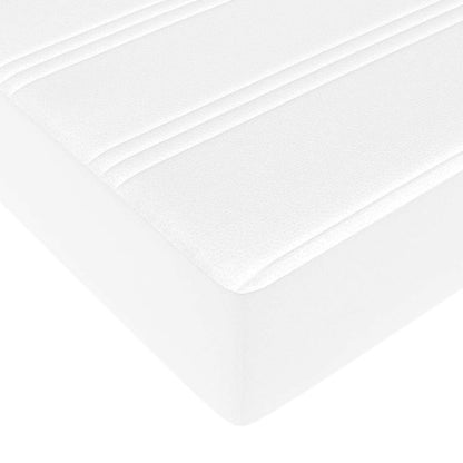 Struttura Letto Pouf con Materasso Bianco 100x200 cm Similpelle