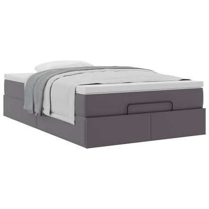 Struttura Letto Pouf con Materasso Grigio 120x190 cm Similpelle | homemem39