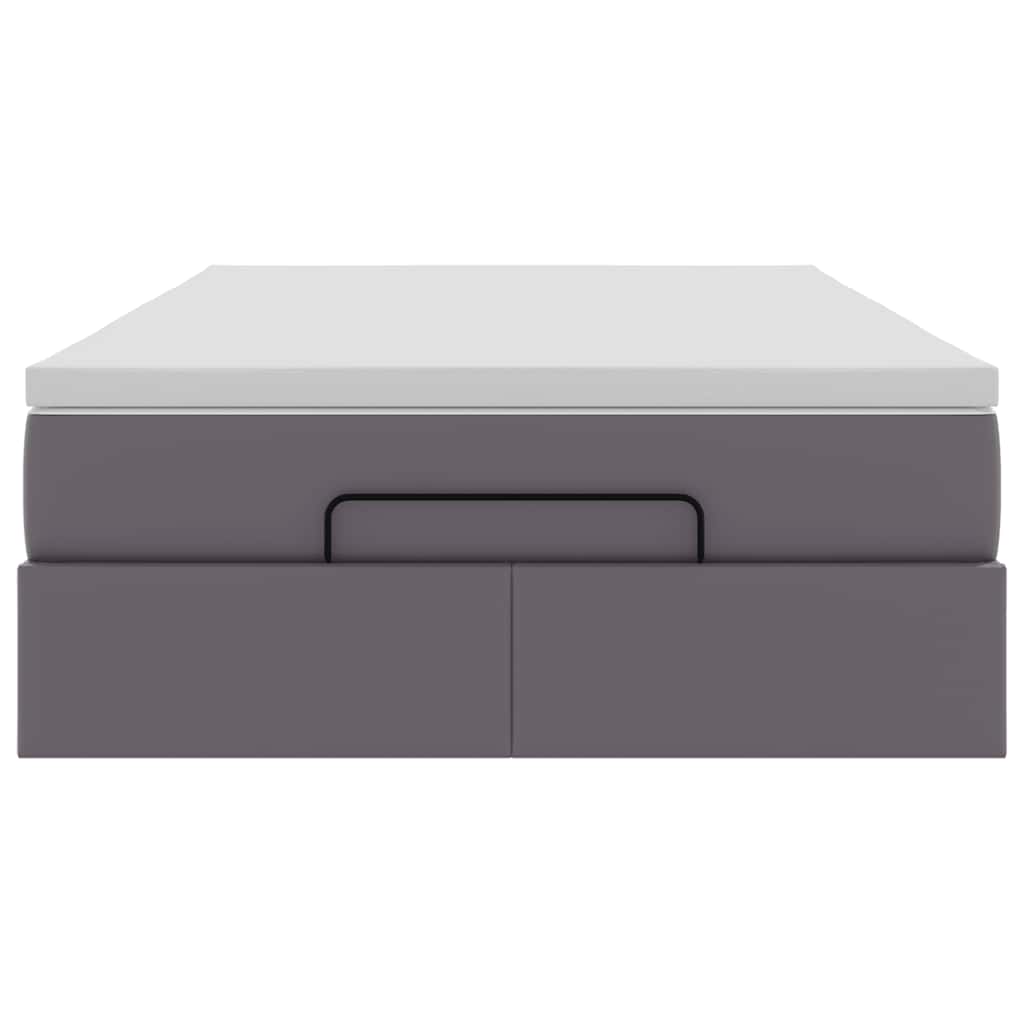 Struttura Letto Pouf con Materasso Grigio 120x190 cm Similpelle | homemem39