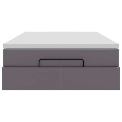 Struttura Letto Pouf con Materasso Grigio 120x200 cm Similpelle | homemem39