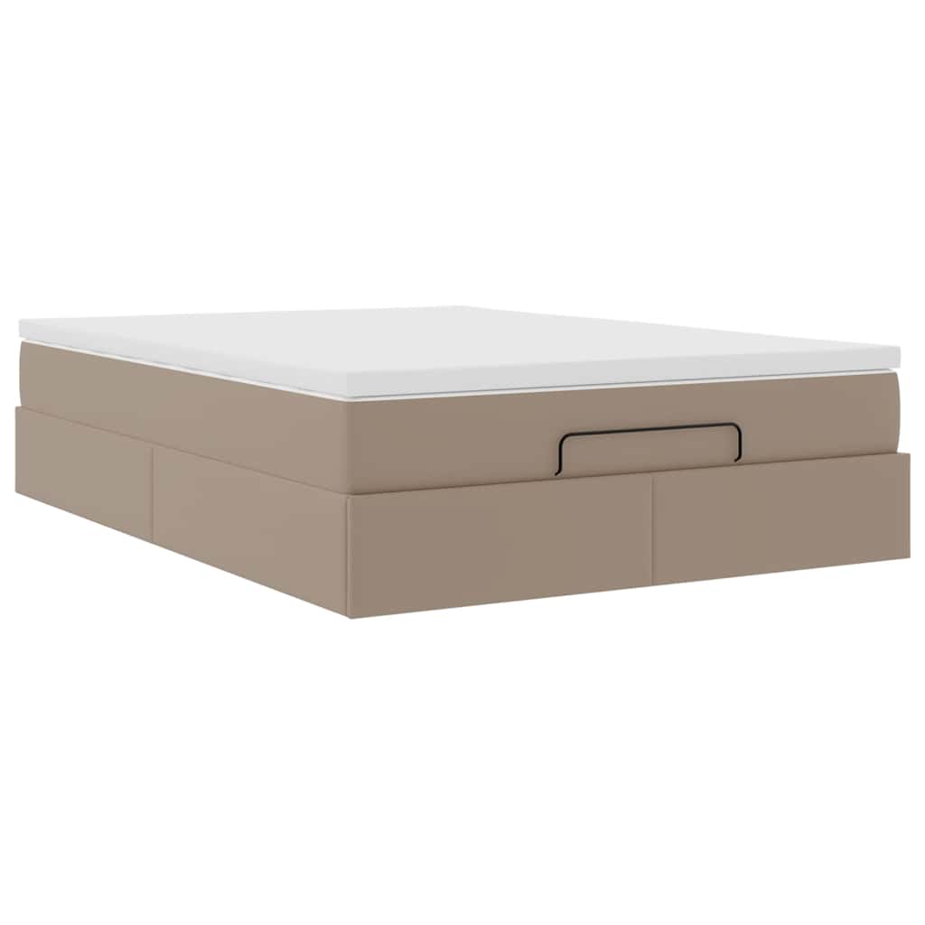 Struttura Letto Pouf con Materasso 140x190 cm Similpelle | homemem39
