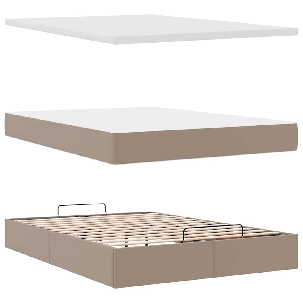 Struttura Letto Pouf con Materasso 140x190 cm Similpelle | homemem39
