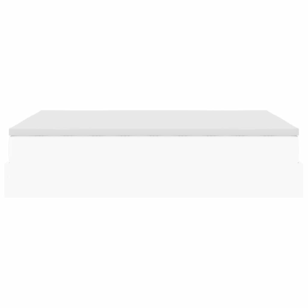 Struttura Letto Pouf con Materasso Bianco 140x200 cm Similpelle