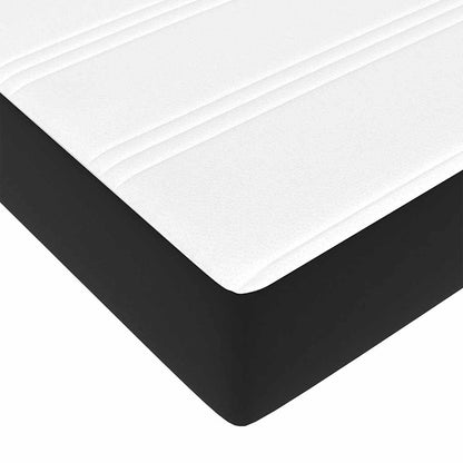 Struttura Letto Pouf con Materassi Nero 200x200 cm Similpelle