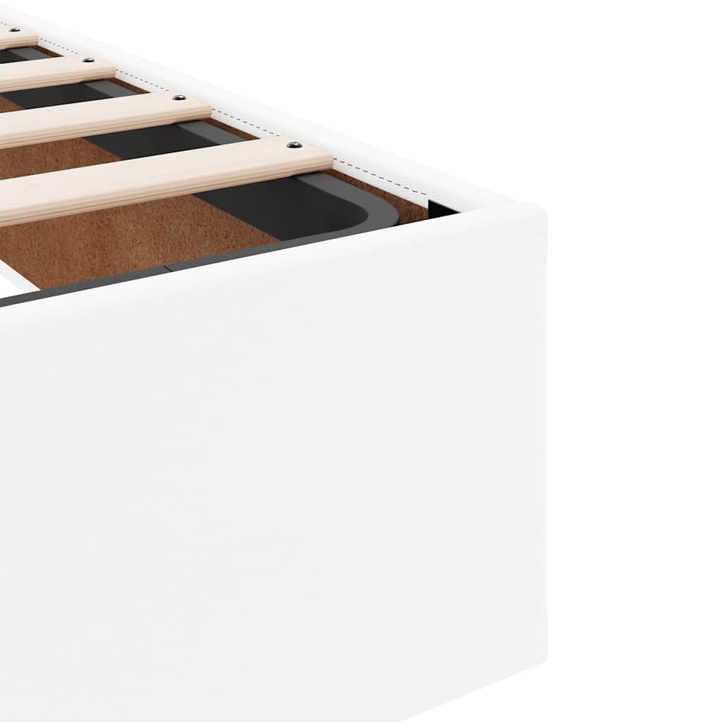 Struttura Letto Pouf con Materassi Bianco 200x200 cm Similpelle