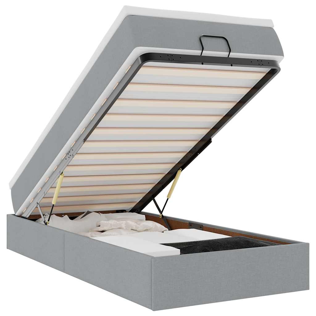 Struttura Letto Pouf con Materasso 80x200 cm in Tessuto