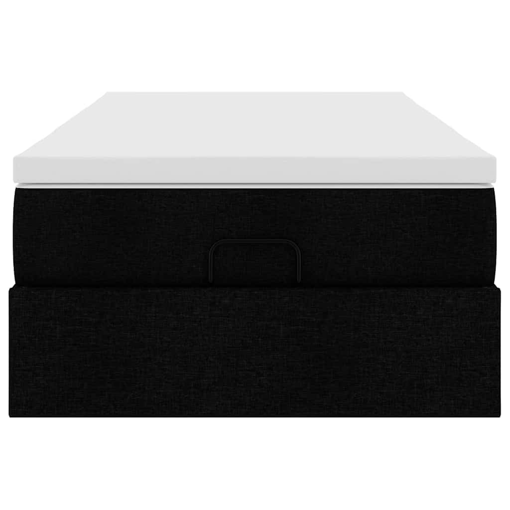Struttura Letto Pouf con Materasso Nero 80x200 cm in Tessuto | homemem39