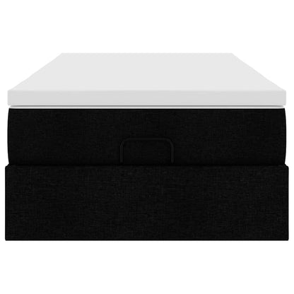 Struttura Letto Pouf con Materasso Nero 80x200 cm in Tessuto | homemem39