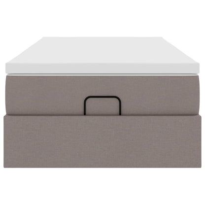 Struttura Letto Pouf con Materasso Tortora 80x200 cm in Tessuto