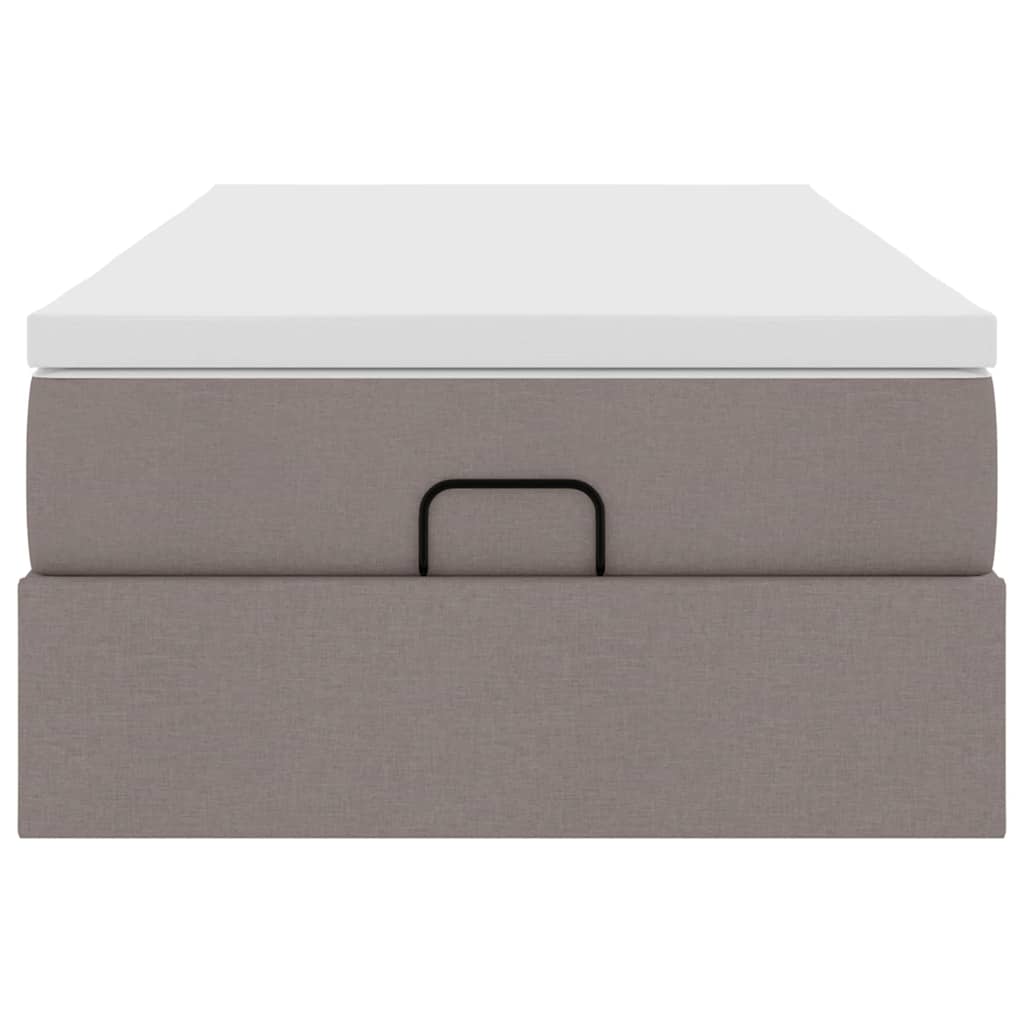 Struttura Letto Pouf con Materasso Tortora 80x200 cm in Tessuto