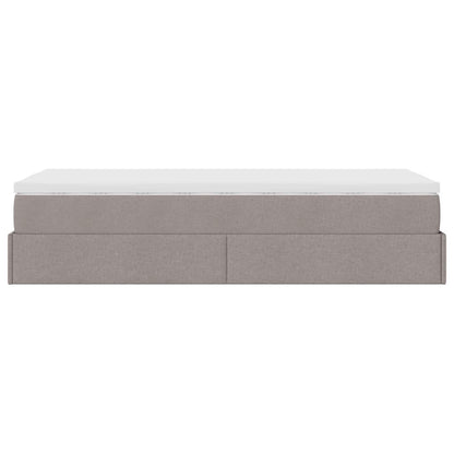 Struttura Letto Pouf con Materasso Tortora 80x200 cm in Tessuto