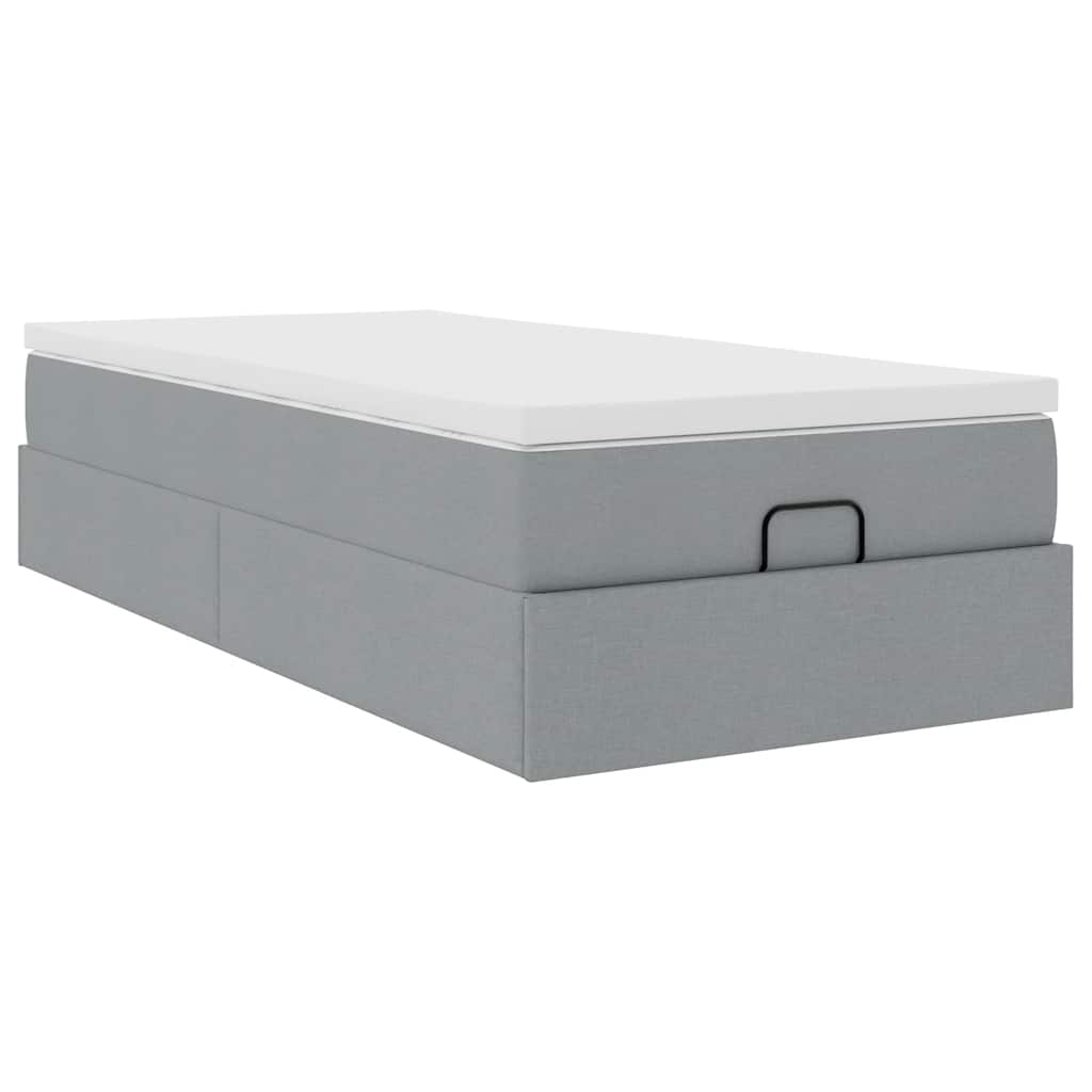 Struttura Letto Pouf con Materasso 90x190 cm in Tessuto | homemem39