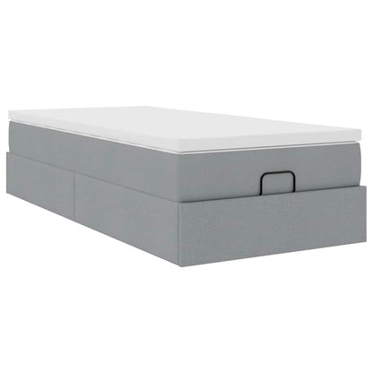Struttura Letto Pouf con Materasso 90x190 cm in Tessuto | homemem39