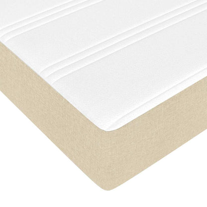 Struttura Letto Pouf con Materasso Crema 90x190 cm in Tessuto