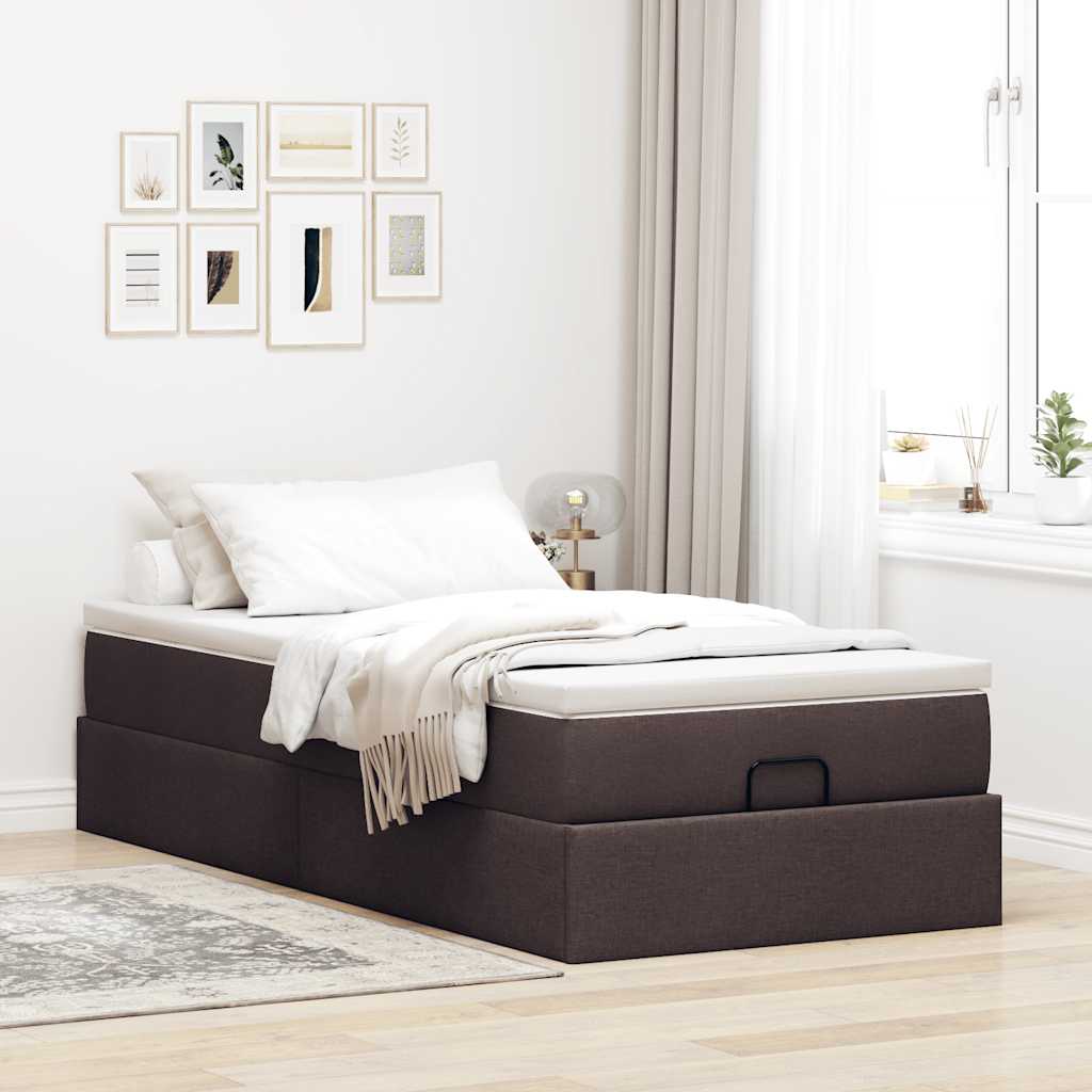 Struttura Letto Pouf con Materasso 90x200 cm in Tessuto