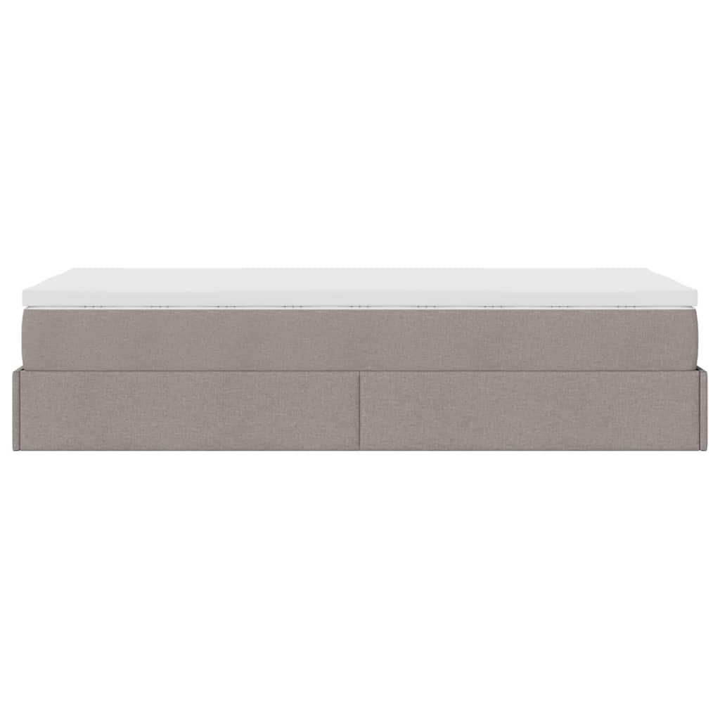 Struttura Letto Pouf con Materasso Tortora 90x200 cm in Tessuto | homemem39