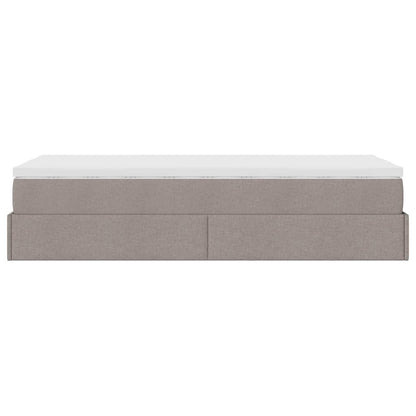 Struttura Letto Pouf con Materasso Tortora 90x200 cm in Tessuto | homemem39