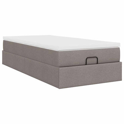 Struttura Letto Pouf con Materasso Tortora 90x200 cm in Tessuto | homemem39