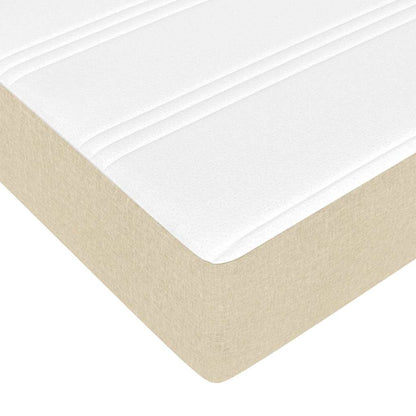 Struttura Letto Pouf con Materasso Crema 90x200 cm in Tessuto