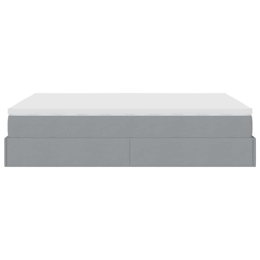 Struttura Letto Pouf con Materasso 140x190 cm in Tessuto