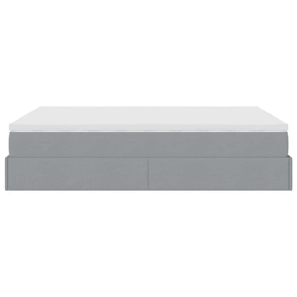 Struttura Letto Pouf con Materasso 140x190 cm in Tessuto
