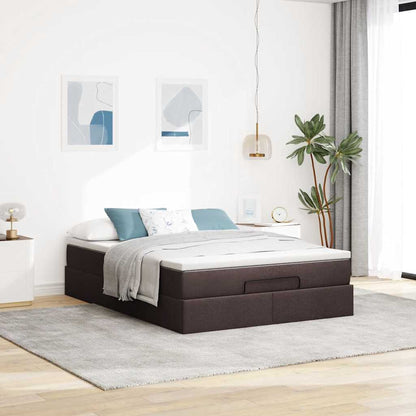 Struttura Letto Pouf con Materasso 140x200 cm in Tessuto