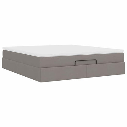 Struttura Letto Pouf con Materasso Tortora 180x200cm in Tessuto