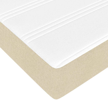 Struttura Letto Pouf con Materasso Crema 180x200 cm in Tessuto