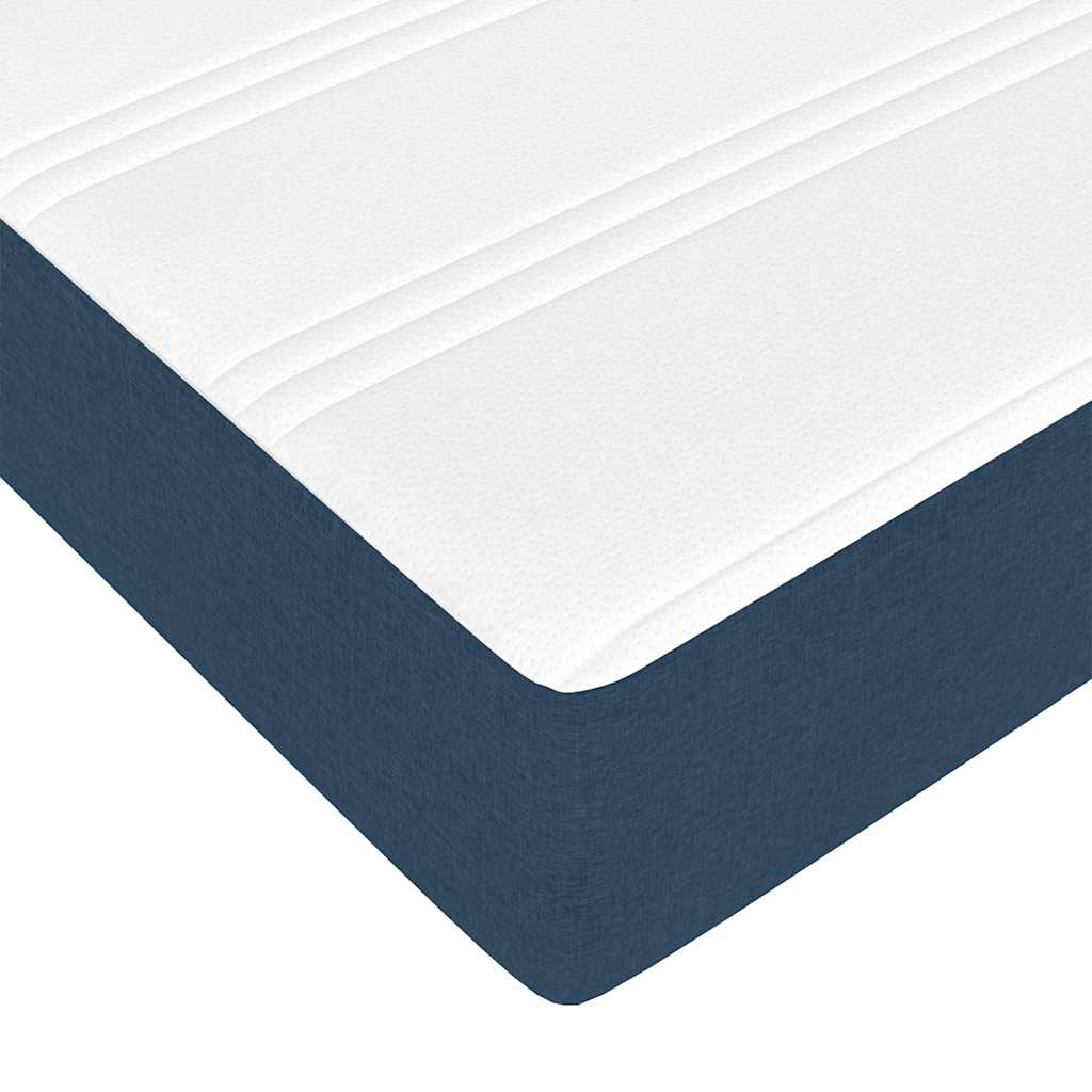 Struttura Letto Pouf con Materasso Blu 180x200cm in Tessuto