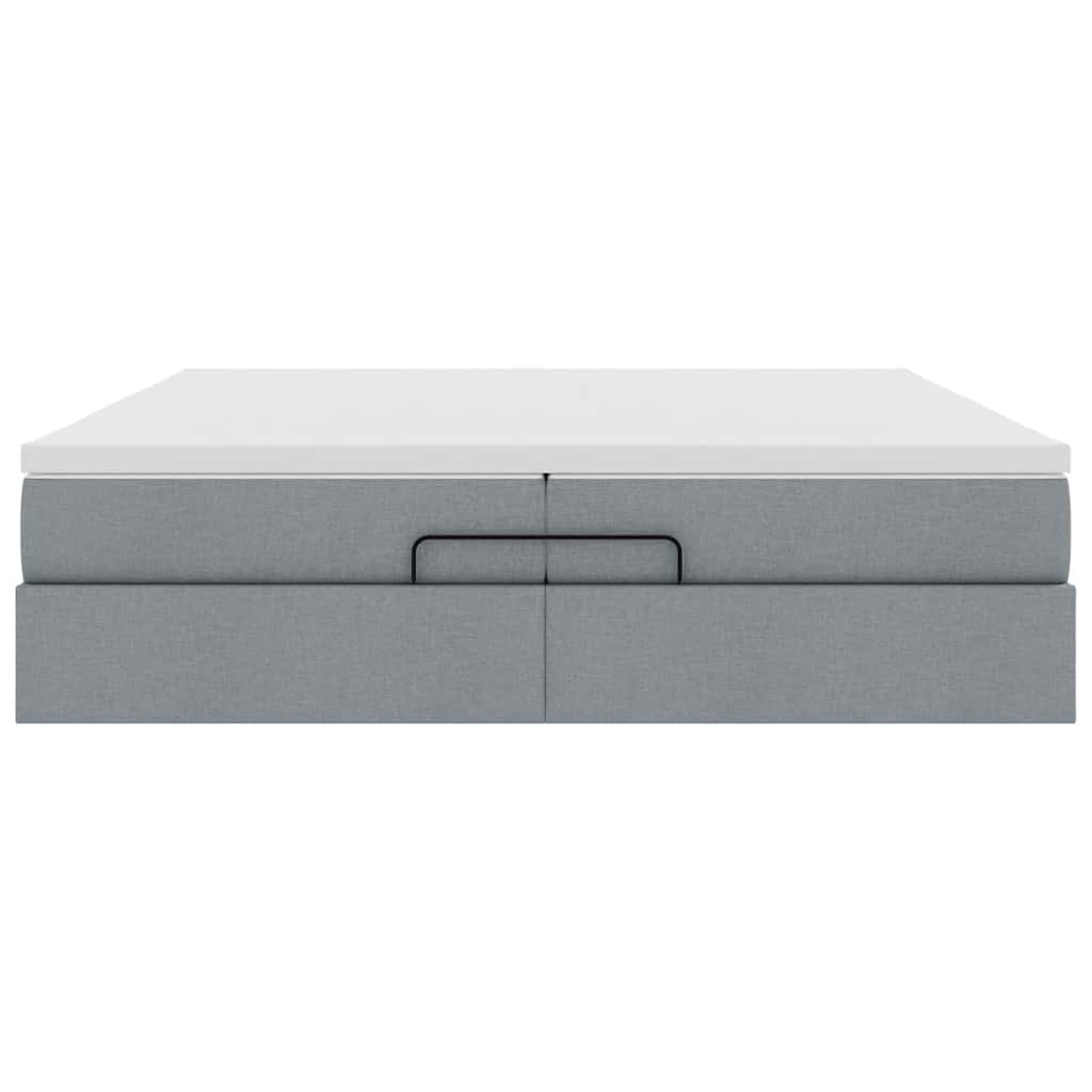 Struttura Letto Pouf con Materassi 200x200 cm in Tessuto | homemem39