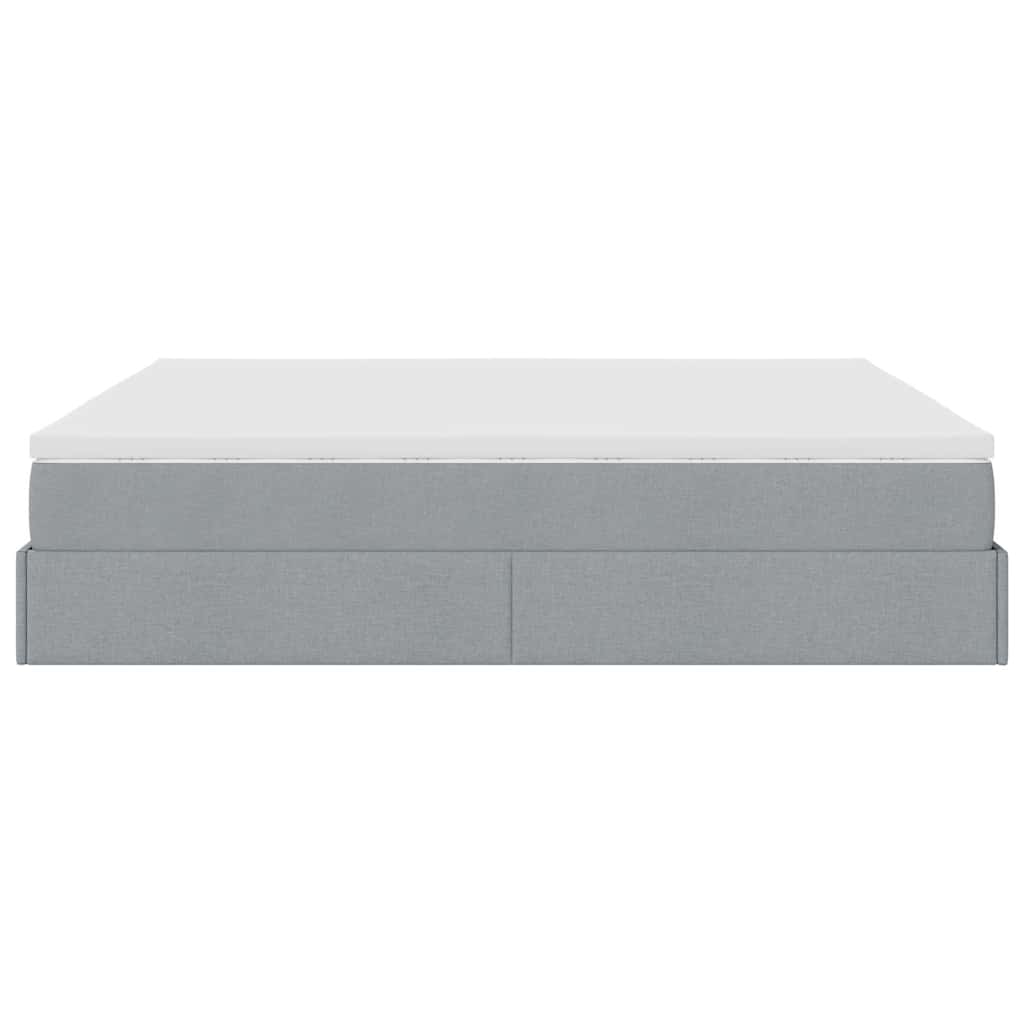 Struttura Letto Pouf con Materassi 200x200 cm in Tessuto | homemem39