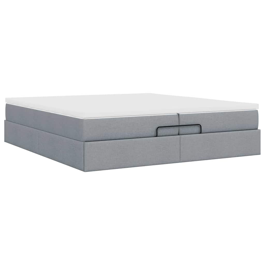 Struttura Letto Pouf con Materassi 200x200 cm in Tessuto