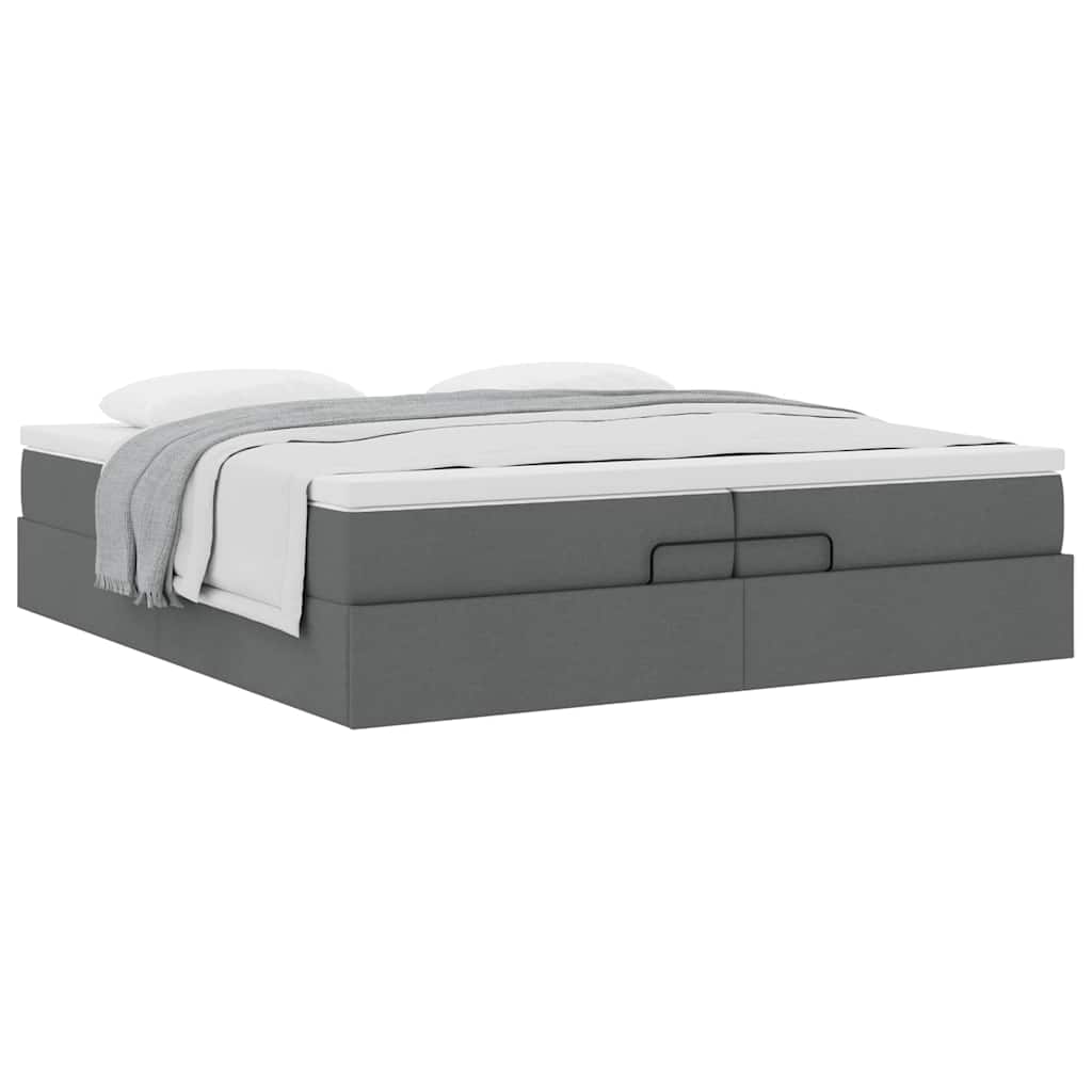 Struttura Letto Pouf con Materassi 200x200 cm in Tessuto | homemem39