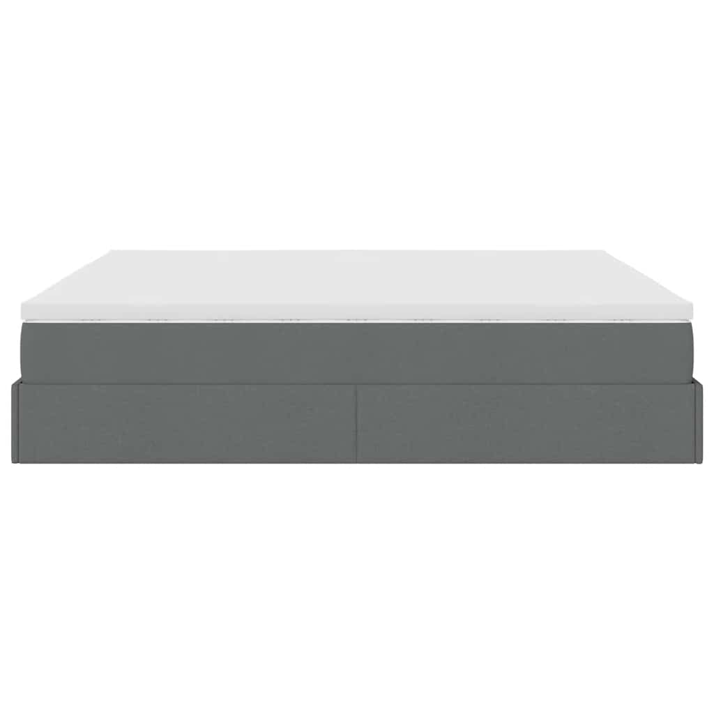 Struttura Letto Pouf con Materassi 200x200 cm in Tessuto | homemem39