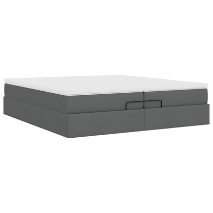 Struttura Letto Pouf con Materassi 200x200 cm in Tessuto | homemem39