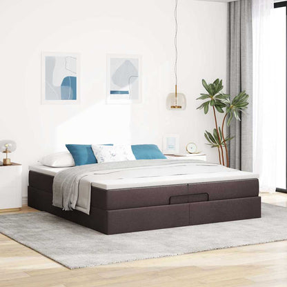 Struttura Letto Pouf con Materassi 200x200 cm in Tessuto | homemem39